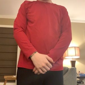 Plain red long sleeve shirt